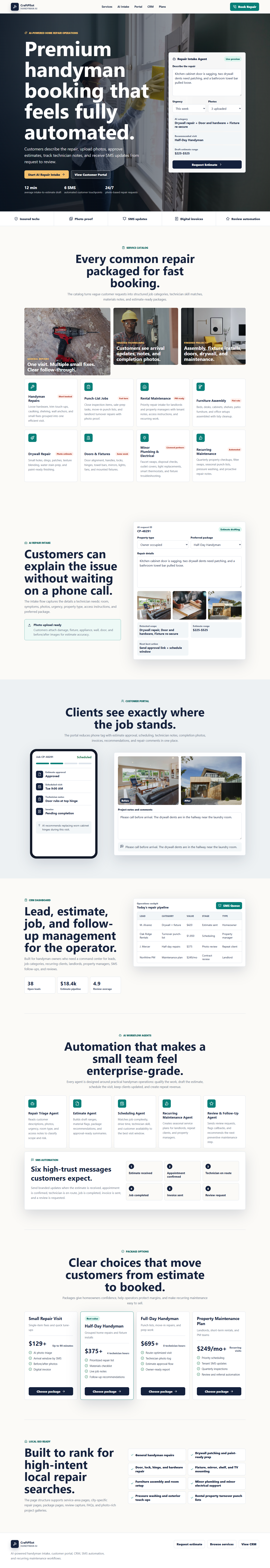 CraftPilot Handyman template preview