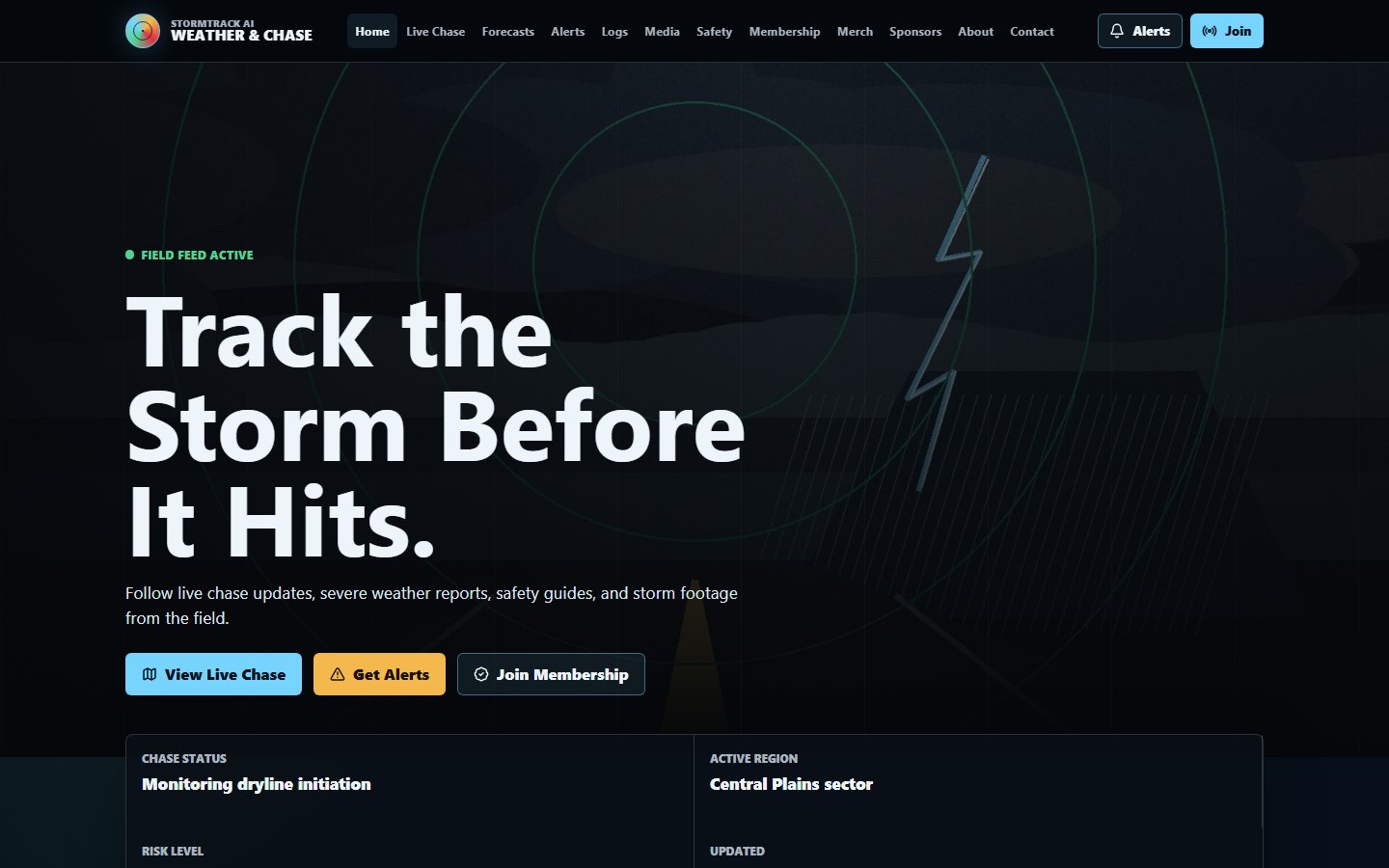 StormTrack AI storm chaser template preview